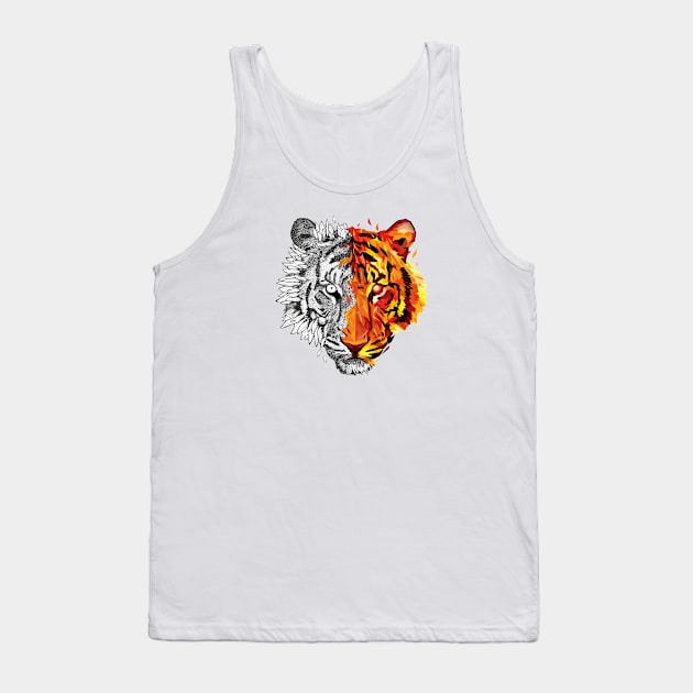 GeoSketch Tiger Tank Top by pxl_g